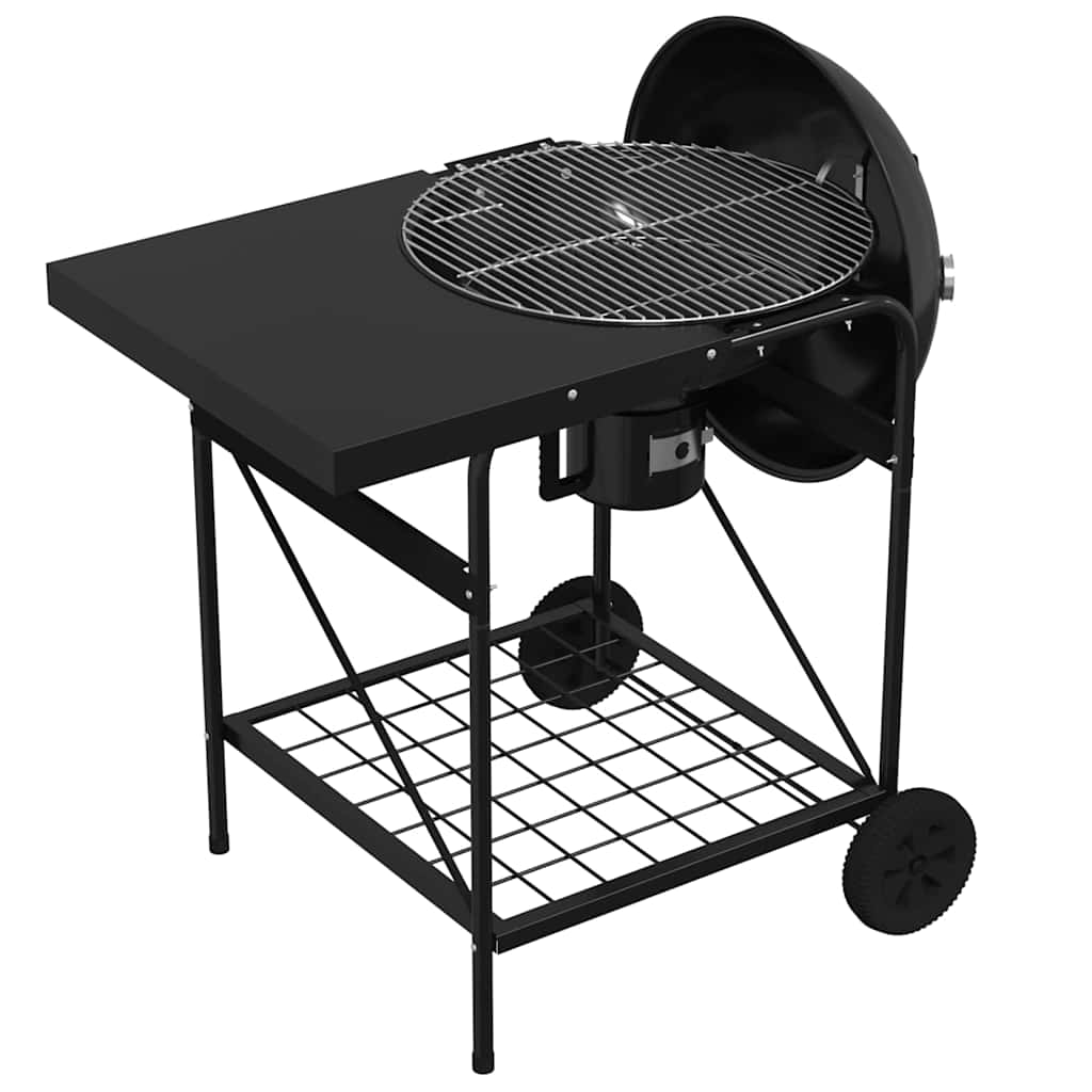 Outdoor Grill Mit Rädern Schwarz Aus Metall 96 X 72 X 113 Cm - Hobbyfy