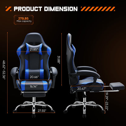 Gaming-Stuhl Mit Fußstütze Und Lendenstütze - Hobbyfy