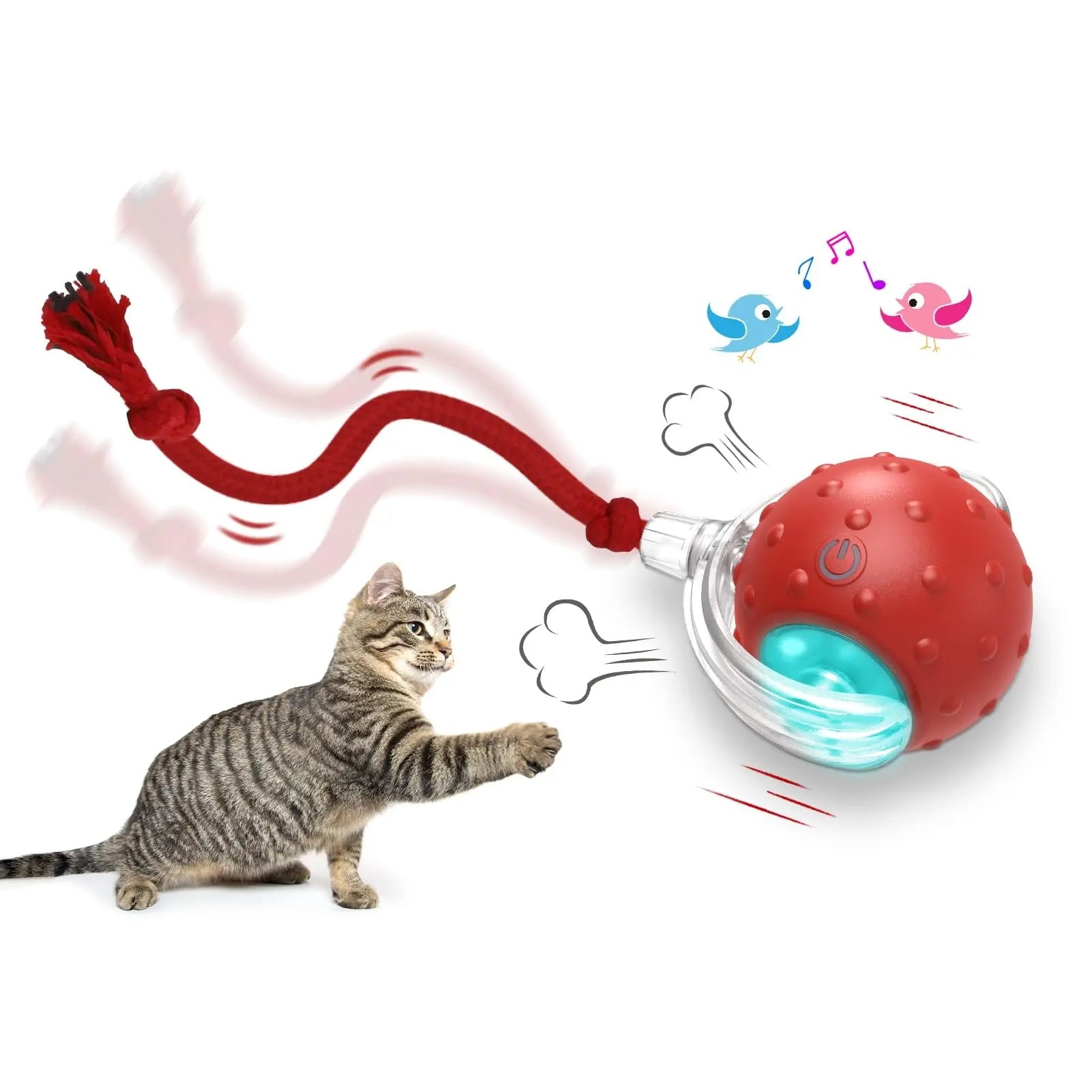 Interaktiver Katzenball Super Drive Drei Modi Blau Lila Gelb - Hobbyfy