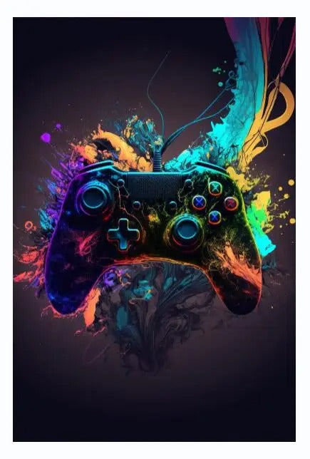 NeonPulse Gamer Controller Canvas Poster NeonDruck Wanddekoration - Hobbyfy