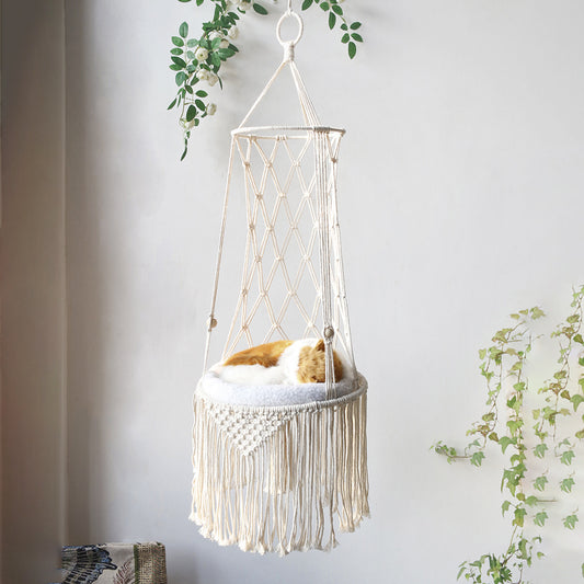 Katzenhängematte Mit Weicher Baumwollknoten Liegefläche Platzsparendes Design - Hobbyfy