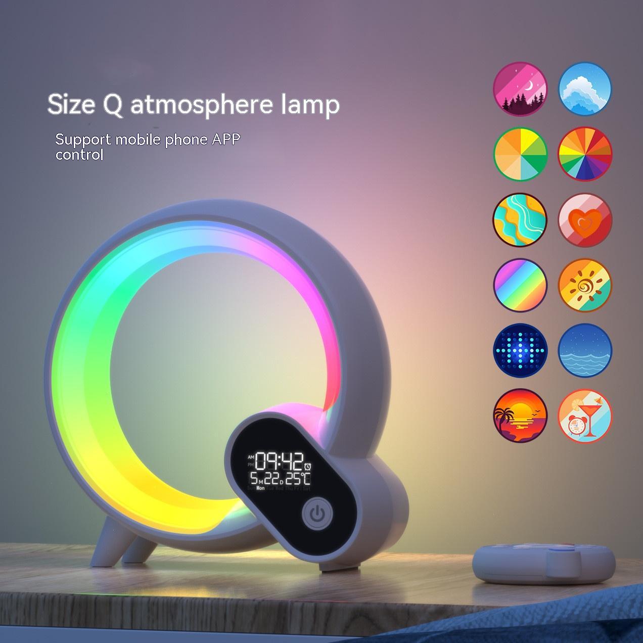 Creative Q Light Wecker Mit Analoger Sonnenaufgang, Digitale Anzeige, Bluetooth Audio, Farbwechsel Atmosphärenlicht - Hobbyfy