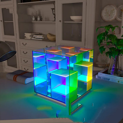 LumenArt Acryl-Lichtwürfel LED Farbwechsel Tischlampe 24x22x22 cm - Hobbyfy