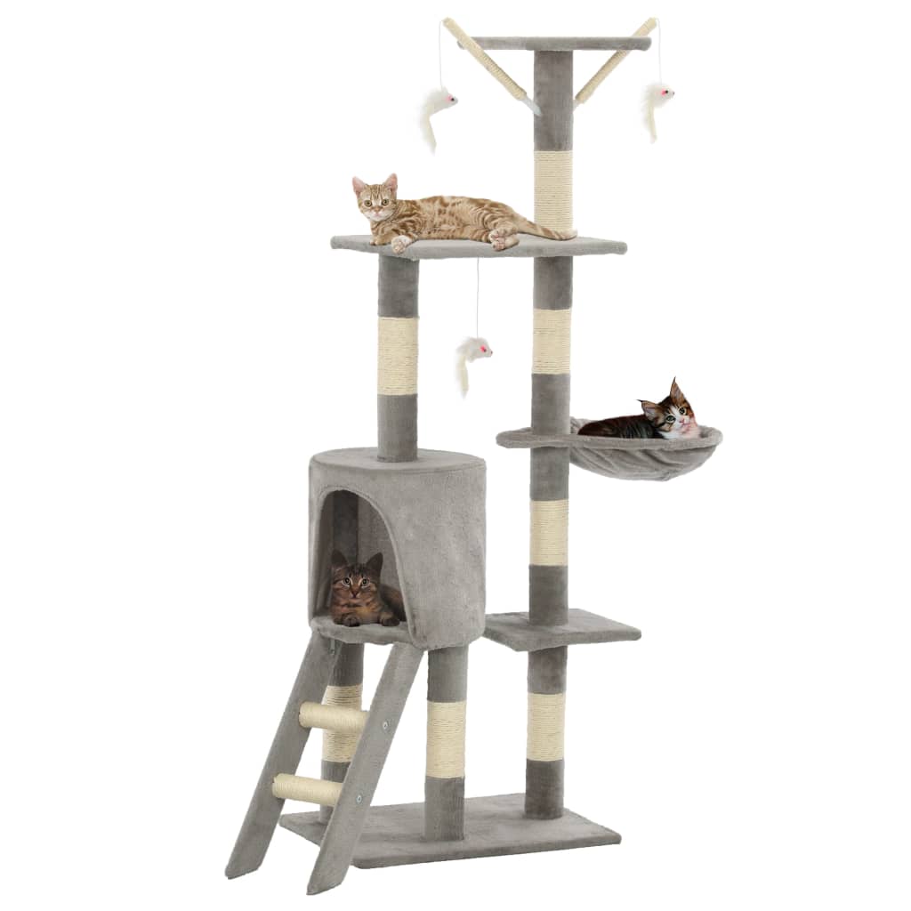 Katzen Kratzbaum 138 cm Mit Sisalpfosten Und Spielplattform - Hobbyfy