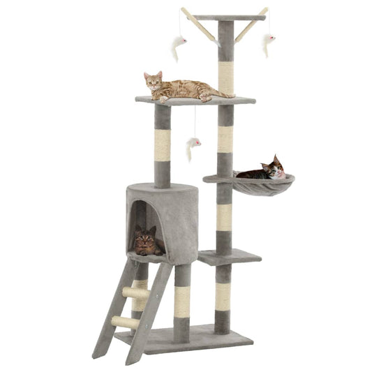 Katzen Kratzbaum 138 cm Mit Sisalpfosten Und Spielplattform - Hobbyfy