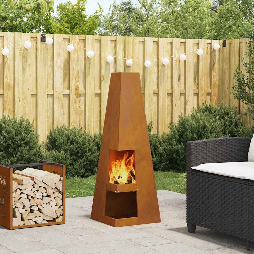 Feuerstelle Wetterfestes Stahlgehäuse 35 cm Garten Terrasse - Hobbyfy